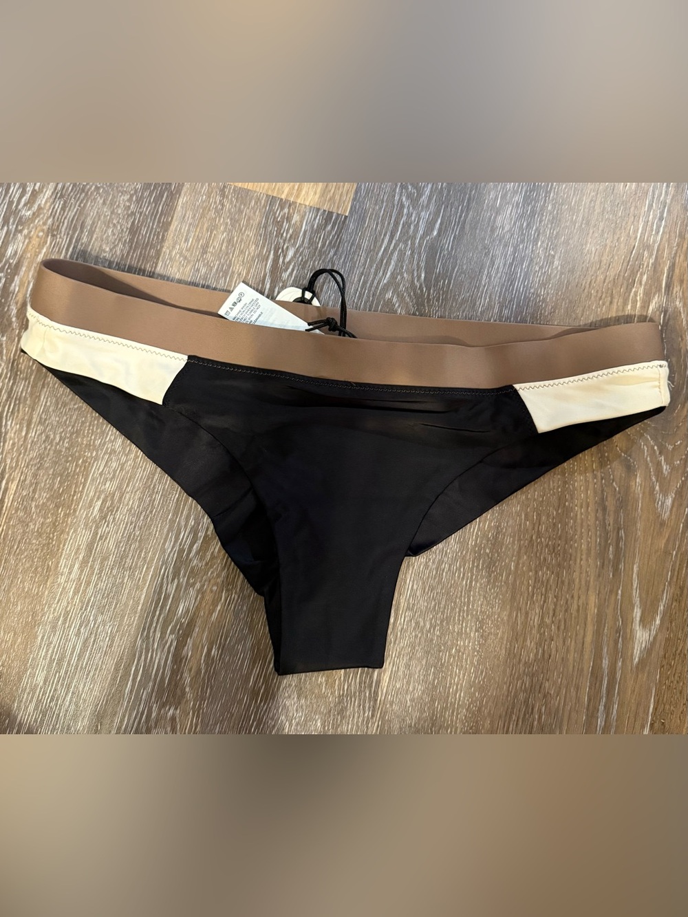 Prana Baja Bound Cheeky Bikini Bottom in Carob Colorblock